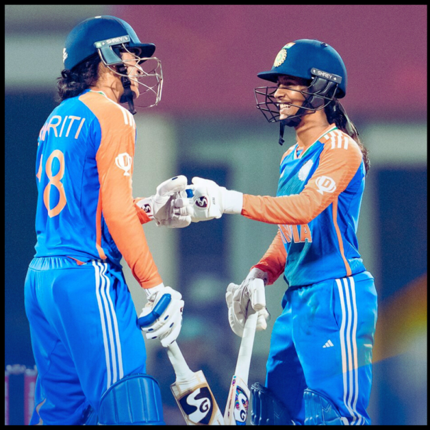 जेमिमा रोड्रिग्स, स्मृति मंधाना और टीटस साधु ने दिलाई वेस्ट इंडीज के खिलाफ बड़ी जीत | जेमिमा रोड्रिग्स (73) और स्मृति मंधाना (54) की अर्धशतकीय पारी |