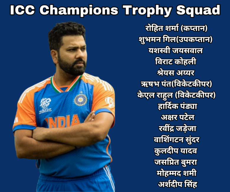 ICC Champions Trophy Indian Squad : सिराज बाहर हुए, शमी को मिली जगह और शुभमन गिल बने उप कप्तान | ICC Champions Trophy Indian Squad